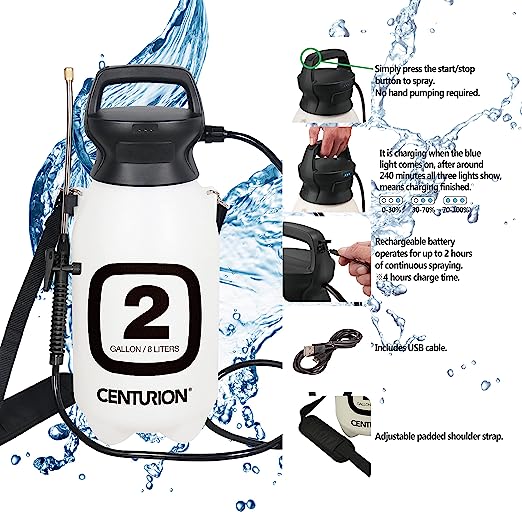 Centurion Lithium Battery Sprayer w/ USB Charger and Metal Wand