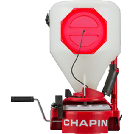 Chapin Chest Mounted Turf Spreader with Padded Shoulder Strap & Spread Control